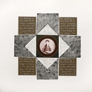 Llyn Foulkes In Memory of F.G. Hough no. 2, 1974 Lithograph, hand-painted appliqué