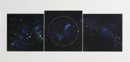Lita Albuquerqu, Island Universes I, State II,, 2002-2020, Lithograph with gold enamel appliqué