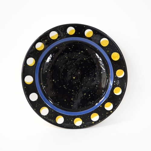 Black Moon and Star Ceramic Charger